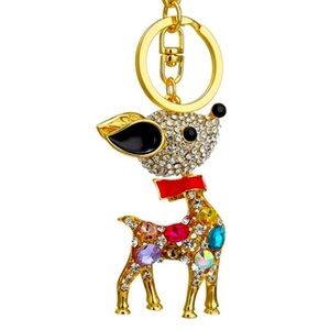 Reindeer Keychain Beautiful Rhinestone Deer Keychain